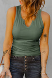 Notched Neck Ribbed Tank Top- ONLINE ONLY- 2-7 DAY SHIPPING