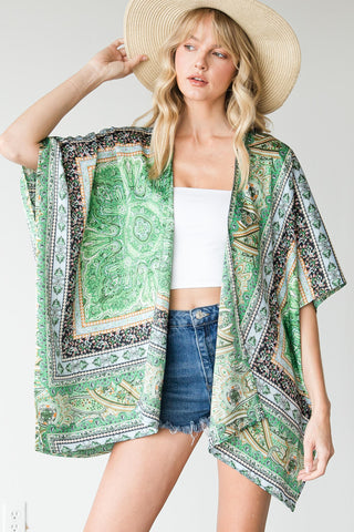 ABSTRACT HALF SLEEVE SHAWL CARDIGAN - IN-STORE