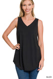 SLEEVELESS V-NECK TOP - In Store