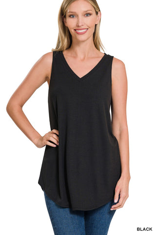 SLEEVELESS V-NECK TOP - In Store