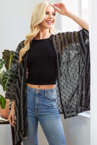 Mesh Shawl Cardigan