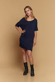 Navy Back Bar Detail Dress