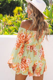 Floral Off the Shoulder Bell Sleeve Romper