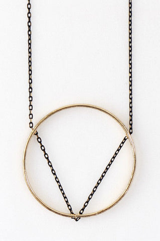 Gold Plated Circle Pendant Necklace