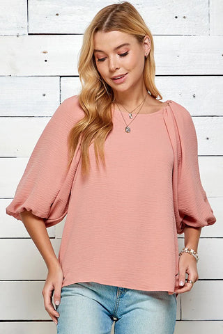 Mauve Ballon Sleeve Top