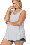 PLUS SLEEVELESS V-NECK TOP