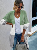 Color Block Open Front Knit Cardigan - In Store