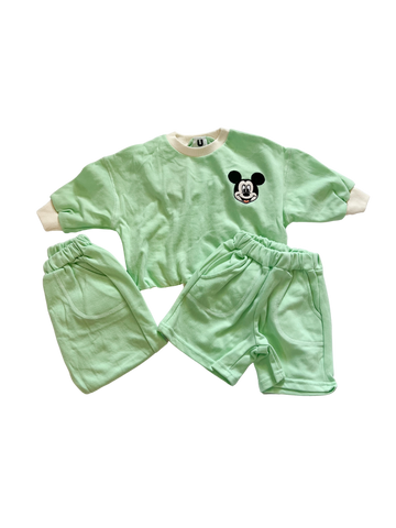 Assorted Fun House Sweatshirt + Shorts + Pants Set - In Store