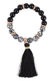 MULTI SEMI PRECIOUS STONE TASSEL BRACELET - In Store