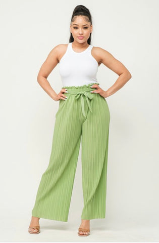 PLEATED WIDE LEG PANTS - In Store