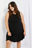 Zenana Head Over Heels Full Size Sleeveless Ruffle Hem Dress- ONLINE ONLY 2-7 DAY SHIPPING