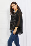 Melody Just Breathe Full Size Chiffon Kimono in Black - ONLINE ONLY 2-10 DAY SHIPPING