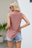 Notched Neck Curved Hem Eyelet Tank- ONLINE ONLY 2-10 DAY SHIPPING