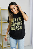 mineB Full Size Leopard Lightning Graphic Tee in Black- ONLINE ONLY 2-10 DAY SHIPPING
