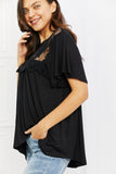 Culture Code Ready To Go Full Size Lace Embroidered Top in Black - ONLINE ONLY 2-10 DAY SHIPPING