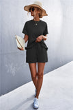 Raglan Sleeve Ruffle Hem Top and Shorts Set with Pockets- ONLINE ONLY 2-10 DAY SHIPPING