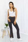 Zenana Full Size First Class High Rise Slit Flare Pants - ONLINE ONLY 2-10 DAY SHIPPING