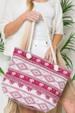 Justin Taylor Printed Tote with Rope Handles- ONLINE ONLY 2-7 DAY SHIPPING