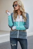 Zip-Up Raglan Sleeve Openwork Hooded Cardigan- ONLINE ONLY 2-10 DAY SHIPPING