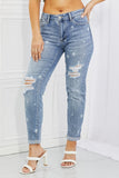 Judy Blue Sarah Full Size Star Pattern Boyfriend Jeans - ONLINE ONLY 2-7 DAY SHIP