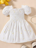 Baby Girl Printed Square Neck Smocked Dress- ONLINE ONLY 2-10 DAY SHIPPING