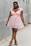 White Birch Full Size Short Sleeve Lace Woven Mini Dress - ONLINE ONLY 2-7 DAY SHIPPING