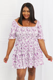 White Birch Touch of Elegance Full Size Floral Ruffle Mini Dress- ONLINE ONLY- Shipping 2-7 days