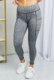Rae Mode Full Size Heathered Wide Waistband Yoga Leggings- ONLINE ONLY 2-10 DAY SHIPPING