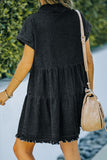 Button Front Raw Hem Denim Dress- ONLINE ONLY 2-10 DAY SHIPPING