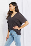 Zenana Full Size Spring It On Keyhole Jacquard Sweater in Gray - ONLINE ONLY 2-10 DAY SHIPPING