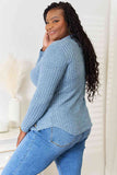 -Online Only -Double Take Round Neck Ribbed Long Sleeve T-Shirt