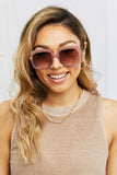 Square Metal-Plastic Hybrid Temple Sunglasses- ONLINE ONLY 2-10 DAY SHIPPING