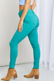 YMI Jeanswear Kate Hyper-Stretch Full Size Mid-Rise Skinny Jeans in Sea Green- ONLINE ONLY 2-10 DAY SHIPPING
