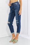 Vervet by Flying Monkey Full Size Distressed Cropped Jeans with Pockets- ONLINE ONLY 2-10 DAY SHIPPING
