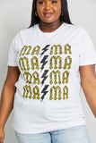 mineB Full Szie MAMA Leopard Lightning Graphic Tee- ONLINE ONLY 2-10 DAY SHIPPING