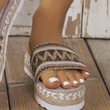 Geometric Weave Platform Sandals - ONLINE ONLY