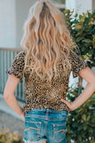 Girls Leopard Short Flounce Sleeve Tee- ONLINE ONLY 2-10 DAY SHIPPING