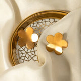 18K Gold-Plated Stainless Steel Flower Stud Earrings