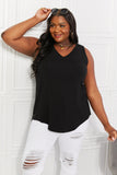 Zenana Full Size Year Round Modal High-Low V-Neck Tank- ONLINE ONLY 2-10 DAY SHIPPING