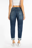 High Rise Hem Detail Boyfriend Jean - In Store