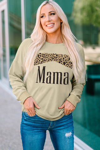 MAMA Leopard Graphic Drop Shoulder Sweatshirt- ONLINE ONLY 2-10 DAY SHIPPING