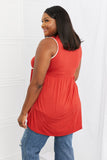 Celeste Next To You Full Size Lace Detail Sleeveless Top in Rust- ONLINE ONLY- 2-7 DAY SHIPPING