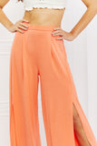 Culture Code Heatwave Front Slit Flowy Pants in Sherbet- ONLINE ONLY- 2-7 day Ship
