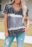 Leopard V-Neck Tee Shirt- ONLINE ONLY 2-10 DAY SHIPPING