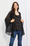 Melody Just Breathe Full Size Chiffon Kimono in Black - ONLINE ONLY 2-10 DAY SHIPPING