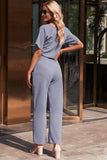 Full Size Tie Waist Straight Leg Jumpsuit- ONLINE ONLY 2-10 DAY SHIPPING