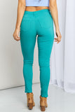 YMI Jeanswear Kate Hyper-Stretch Full Size Mid-Rise Skinny Jeans in Sea Green- ONLINE ONLY 2-10 DAY SHIPPING
