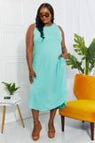 Zenana Full Size Making Music Brushed Sleeveless Dress in Mint - ONLINE ONLY 2-10 DAY SHIPPING