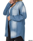 Plus Chambray Longline Shirt