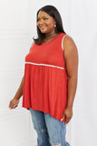 Celeste Next To You Full Size Lace Detail Sleeveless Top in Rust- ONLINE ONLY- 2-7 DAY SHIPPING